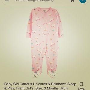 0/3 Unicorn Sleeper Carters